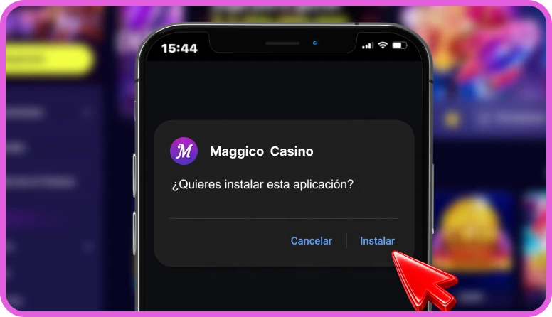 Botón “Instalar” en la interfaz del sistema