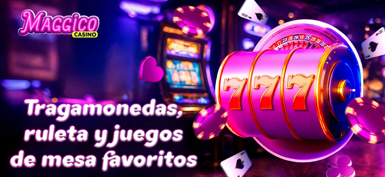 Tragamonedas y mesas de juego populares