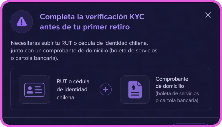 Proceso de verificación de identidad KYC
