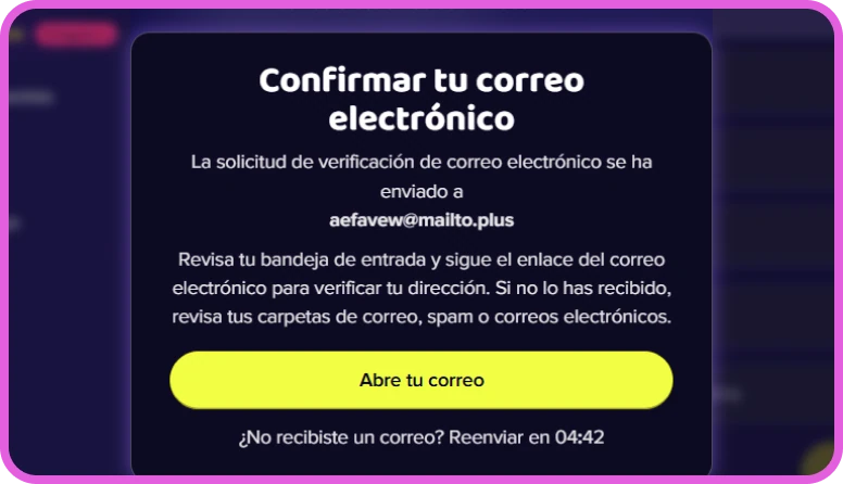 Confirmación de correo electrónico