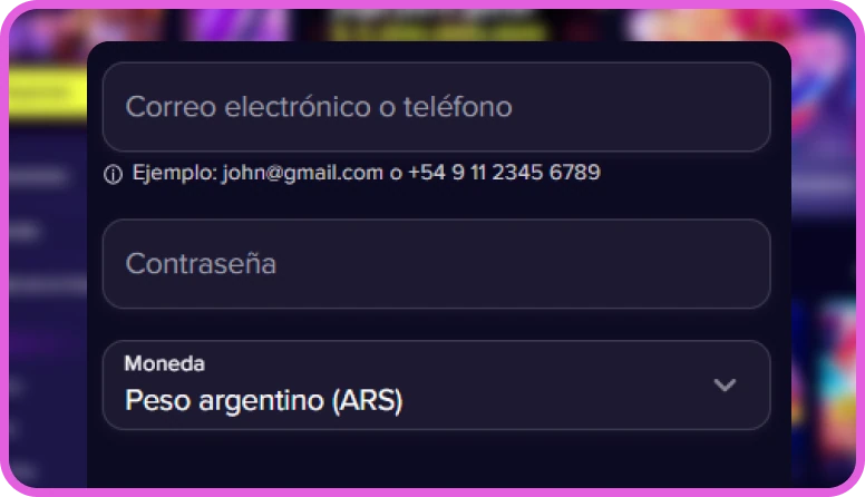 Campos de entrada de datos personales